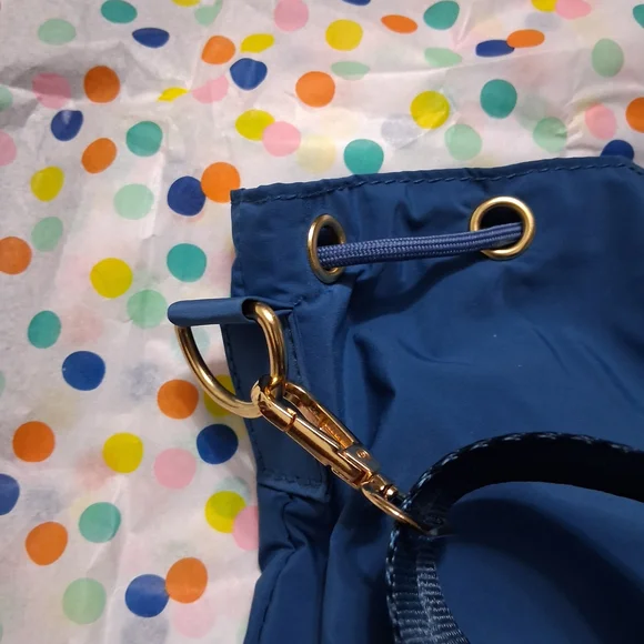 Stylish Blue Shoulder Bag with Gold Accents Crossbody - Picture 9 of 14